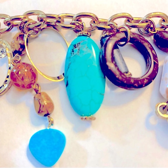 Women’s Statement Necklace Gold-tone Colorful Party Date Night Church Office - Picture 7 of 12